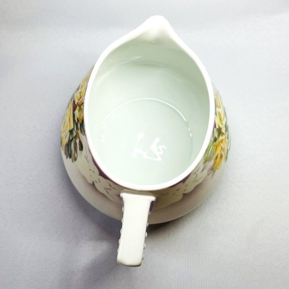 J&C Bavaria Vintage Antique Large Pitcher Hand Painted Porcelain Roses Germany - Picture 3 of 13